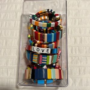 Enamel tile bracelets set